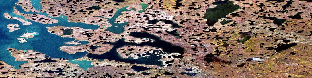 Air photo: Old Man Lake Satellite Image map 107B16 at 1:50,000 Scale