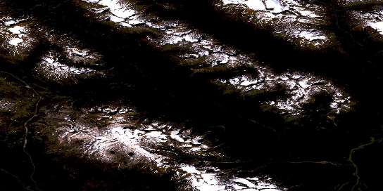 Kelsall River Satellite Map 114P09 at 1:50,000 scale - National Topographic System of Canada (NTS) - Orthophoto
