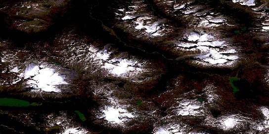 Mount Kelsall Satellite Map 114P16 at 1:50,000 scale - National Topographic System of Canada (NTS) - Orthophoto