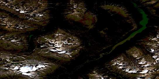 Ark Mountain Satellite Map 115A01 at 1:50,000 scale - National Topographic System of Canada (NTS) - Orthophoto