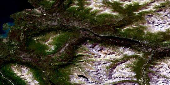 Kluhini River Satellite Map 115A07 at 1:50,000 scale - National Topographic System of Canada (NTS) - Orthophoto