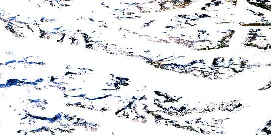 Mount Kennedy Satellite Map 115B07 at 1:50,000 scale - National Topographic System of Canada (NTS) - Orthophoto
