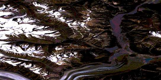 Air photo: Slims River Satellite Image map 115B15 at 1:50,000 Scale
