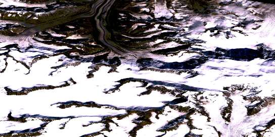 King Peak Satellite Map 115C10 at 1:50,000 scale - National Topographic System of Canada (NTS) - Orthophoto