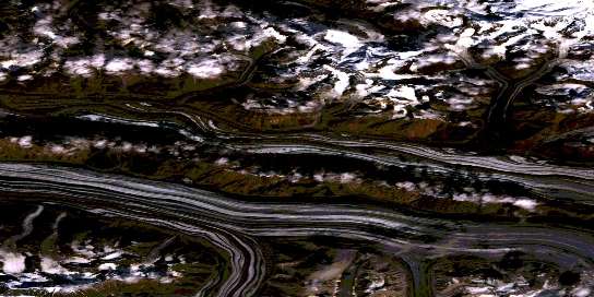 Mount Yukon Satellite Map 115C15 at 1:50,000 scale - National Topographic System of Canada (NTS) - Orthophoto