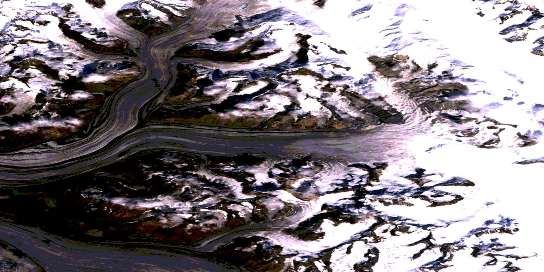 Dennis Glacier Satellite Map 115C16 at 1:50,000 scale - National Topographic System of Canada (NTS) - Orthophoto