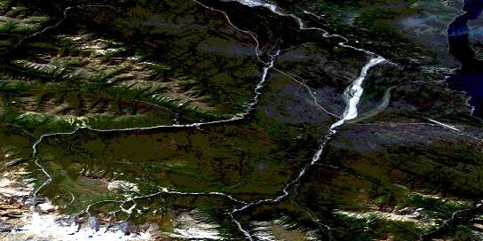 Duke River Satellite Map 115G06 at 1:50,000 scale - National Topographic System of Canada (NTS) - Orthophoto