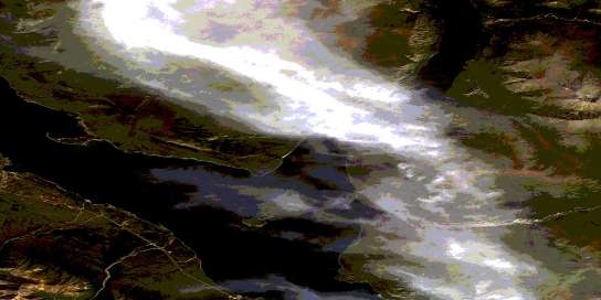 Air photo: Burwash Landing Satellite Image map 115G07 at 1:50,000 Scale