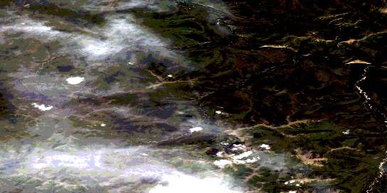 Air photo: Rhyolite Creek Satellite Image map 115G16 at 1:50,000 Scale
