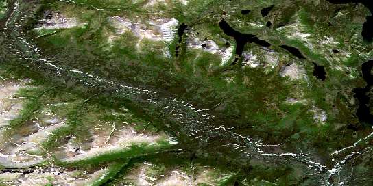 Ittlemit Lake Satellite Map 115H03 at 1:50,000 scale - National Topographic System of Canada (NTS) - Orthophoto