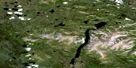 Hopkins Lake Satellite Map 115H07 at 1:50,000 scale - National Topographic System of Canada (NTS) - Orthophoto