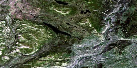 Air photo: Vowel Mountain Satellite Image map 115H08 at 1:50,000 Scale