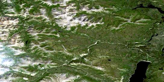 Albert Creek Satellite Map 115H12 at 1:50,000 scale - National Topographic System of Canada (NTS) - Orthophoto
