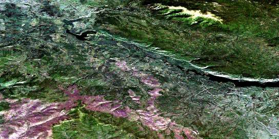 Ptarmigan Mountain Satellite Map 115I09 at 1:50,000 scale - National Topographic System of Canada (NTS) - Orthophoto