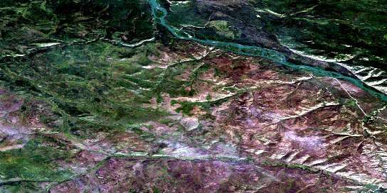 Dark Creek Satellite Map 115I11 at 1:50,000 scale - National Topographic System of Canada (NTS) - Orthophoto