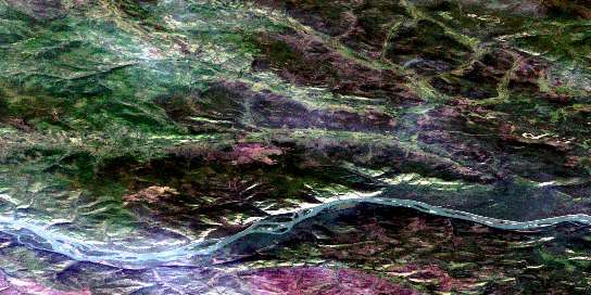 Black Creek Satellite Map 115I13 at 1:50,000 scale - National Topographic System of Canada (NTS) - Orthophoto