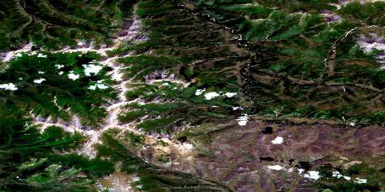 Mount Pattison Satellite Map 115J07 at 1:50,000 scale - National Topographic System of Canada (NTS) - Orthophoto