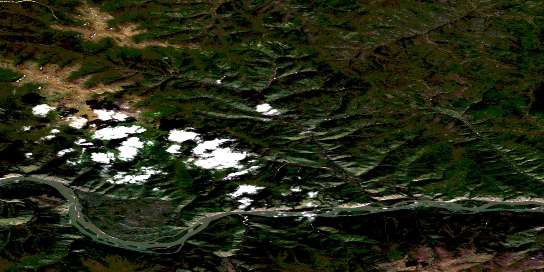 Cripple Creek Satellite Map 115J16 at 1:50,000 scale - National Topographic System of Canada (NTS) - Orthophoto