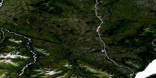 Dry Creek Satellite Map 115K02 at 1:50,000 scale - National Topographic System of Canada (NTS) - Orthophoto
