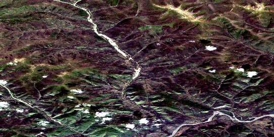 Black Hills Creek Satellite Map 115O07 at 1:50,000 scale - National Topographic System of Canada (NTS) - Orthophoto