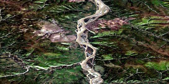 Air photo: Ogilvie Satellite Image map 115O12 at 1:50,000 Scale