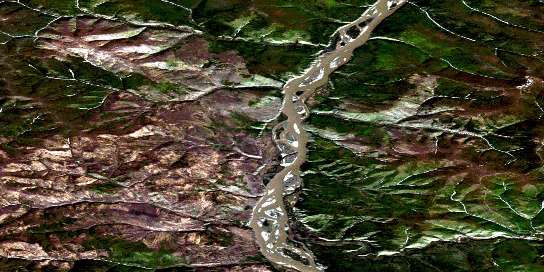 Garner Creek Satellite Map 115O13 at 1:50,000 scale - National Topographic System of Canada (NTS) - Orthophoto