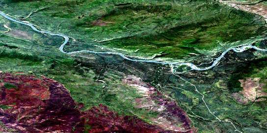 Stewart Crossing Satellite Map 115P07 at 1:50,000 scale - National Topographic System of Canada (NTS) - Orthophoto