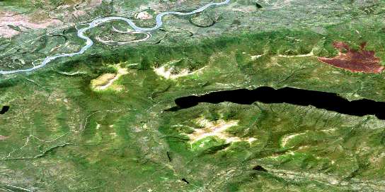 Ethel Lake Satellite Map 115P08 at 1:50,000 scale - National Topographic System of Canada (NTS) - Orthophoto