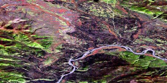 Air photo: Gravel Creek Satellite Image map 115P12 at 1:50,000 Scale