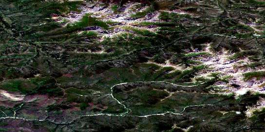 Clear Creek Satellite Map 115P14 at 1:50,000 scale - National Topographic System of Canada (NTS) - Orthophoto