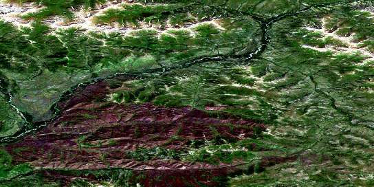 Clum Creek Satellite Map 116A03 at 1:50,000 scale - National Topographic System of Canada (NTS) - Orthophoto