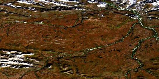 West Hart River Satellite Map 116A14 at 1:50,000 scale - National Topographic System of Canada (NTS) - Orthophoto