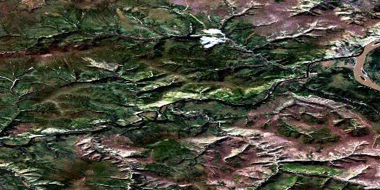Air photo: Clinton Creek Satellite Image map 116C07 at 1:50,000 Scale