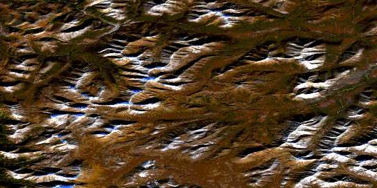 Mount Bragg Satellite Map 116F09 at 1:50,000 scale - National Topographic System of Canada (NTS) - Orthophoto