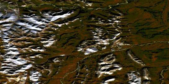 Mount Fowlie Satellite Map 116G14 at 1:50,000 scale - National Topographic System of Canada (NTS) - Orthophoto