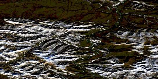 Mount Kinney Satellite Map 116H03 at 1:50,000 scale - National Topographic System of Canada (NTS) - Orthophoto