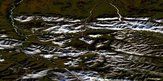 Mount Carter Satellite Map 116H11 at 1:50,000 scale - National Topographic System of Canada (NTS) - Orthophoto