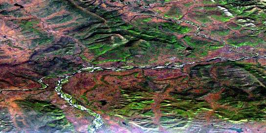 Canyon Creek Satellite Map 116H16 at 1:50,000 scale - National Topographic System of Canada (NTS) - Orthophoto