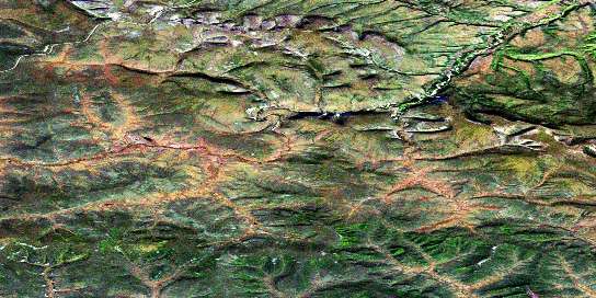 Mount Higgins Satellite Map 116I02 at 1:50,000 scale - National Topographic System of Canada (NTS) - Orthophoto