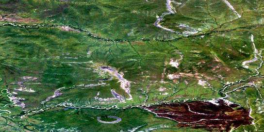 Mount Joyal Satellite Map 116I10 at 1:50,000 scale - National Topographic System of Canada (NTS) - Orthophoto