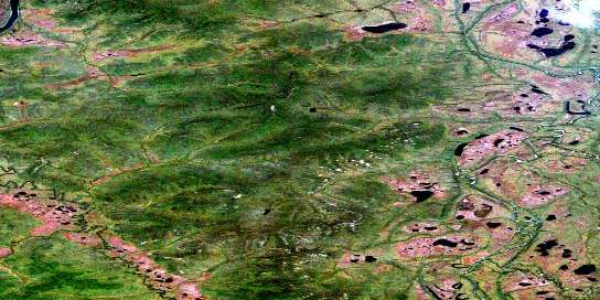 Aquila Creek Satellite Map 116I14 at 1:50,000 scale - National Topographic System of Canada (NTS) - Orthophoto