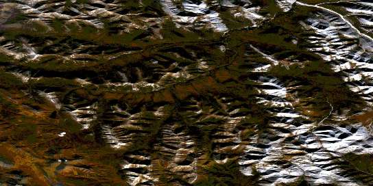 Mount Burgess Satellite Map 116J04 at 1:50,000 scale - National Topographic System of Canada (NTS) - Orthophoto