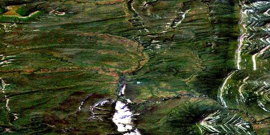 Heart Mountain Satellite Map 116J14 at 1:50,000 scale - National Topographic System of Canada (NTS) - Orthophoto