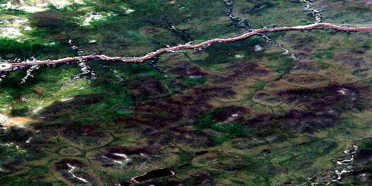 Rampart Mountain Satellite Map 116N07 at 1:50,000 scale - National Topographic System of Canada (NTS) - Orthophoto
