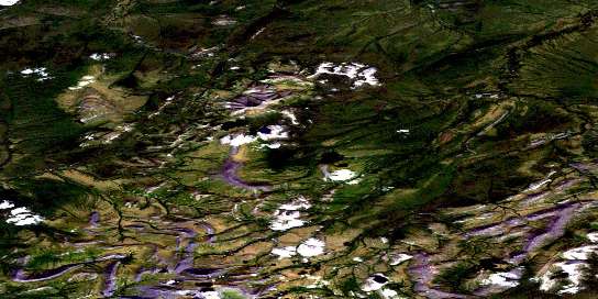 Ahvee Mountain Satellite Map 116O04 at 1:50,000 scale - National Topographic System of Canada (NTS) - Orthophoto