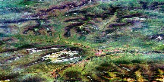 Choho Hill Satellite Map 116O07 at 1:50,000 scale - National Topographic System of Canada (NTS) - Orthophoto