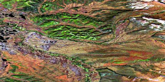 Pebble Brook Satellite Map 116P02 at 1:50,000 scale - National Topographic System of Canada (NTS) - Orthophoto