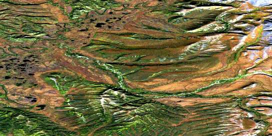 Moses Hill Satellite Map 116P07 at 1:50,000 scale - National Topographic System of Canada (NTS) - Orthophoto