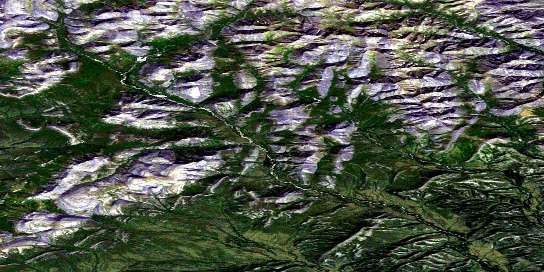 Waters River Satellite Map 116P11 at 1:50,000 scale - National Topographic System of Canada (NTS) - Orthophoto