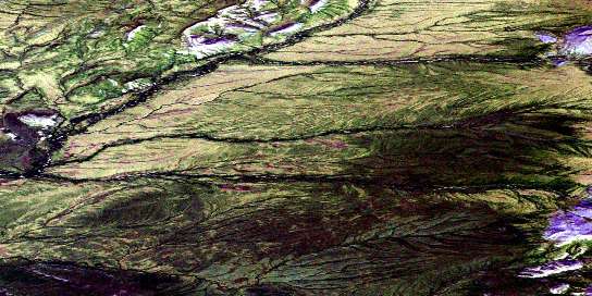 Takiah Creek Satellite Map 116P13 at 1:50,000 scale - National Topographic System of Canada (NTS) - Orthophoto